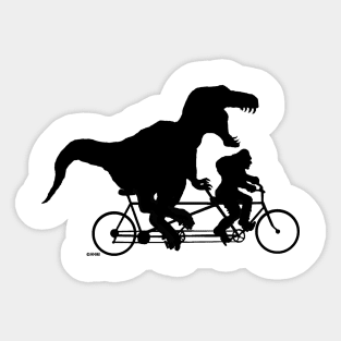 Gone Squatchin cycling with T-rex Sticker